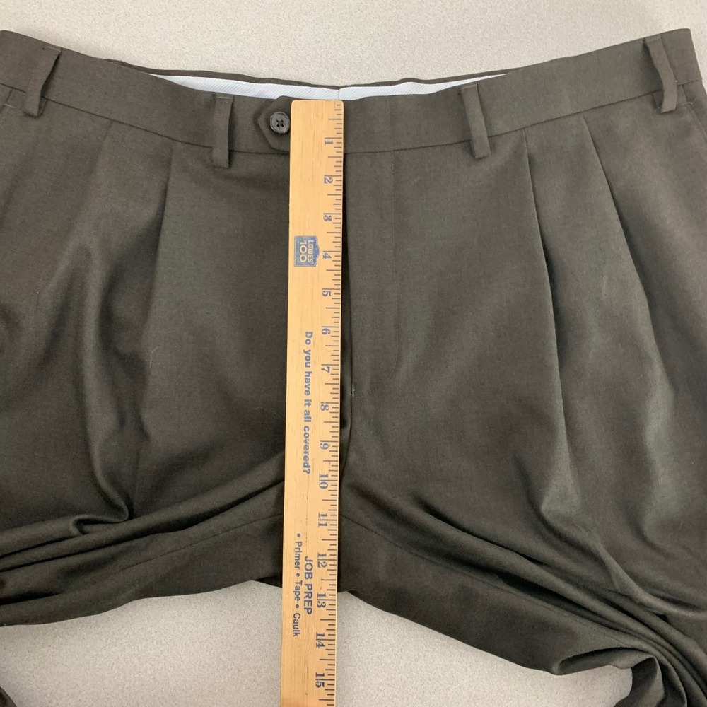 Ralph Lauren Dress Pants Mens 40x29 (fit 38x29) Brown Pleated Cuffed Trousers - Picture 10 of 12
